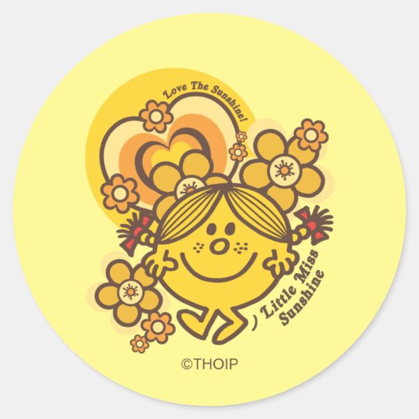 Love_The_Sunshine___Flowers_&_Color_Classic_Round_Sticker_1 Love The Sunshine Flowers Color Classic Round Sticker