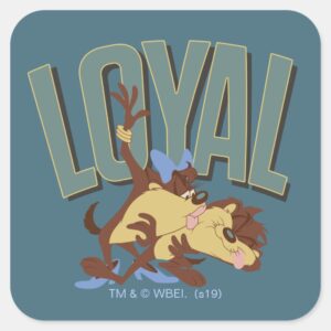 Loyal_Tasmanian_She-Devil_&_TAZ™_Square_Sticker_1 Loyal Tasmanian She Devil TAZ™ Square Sticker