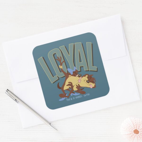Loyal_Tasmanian_She-Devil_&_TAZ™_Square_Sticker_3 Loyal Tasmanian She Devil TAZ™ Square Sticker