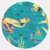 Luca Alberto Luca Swim With Fish Pattern Classic Round Sticker