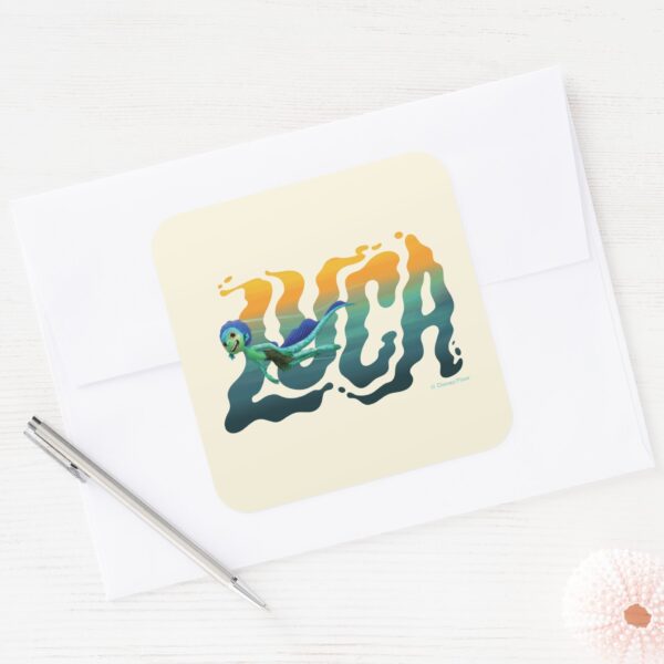 Luca___Luca_Swimming_Square_Sticker_3 Luca Luca Swimming Square Sticker