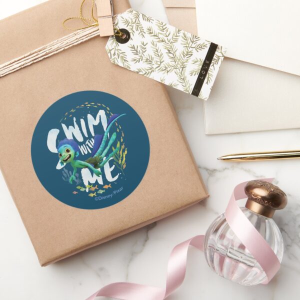 Luca___Swim_With_Me_Classic_Round_Sticker_5 Luca Swim With Me Classic Round Sticker