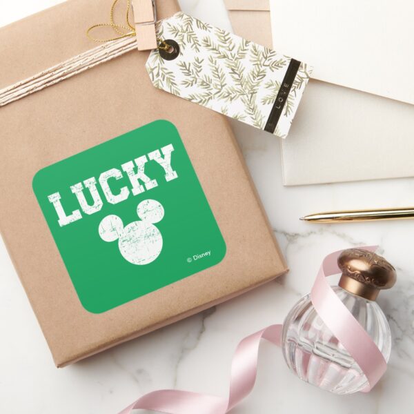 Lucky_Mickey_Mouse___St._Patrick's_Day_Square_Sticker_5 Lucky Mickey Mouse St. Patricks Day Square Sticker