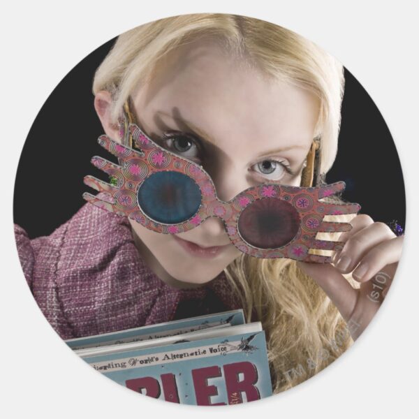 Luna_Lovegood_Peeks_Over_Glasses_Classic_Round_Sticker_1 Luna Lovegood Peeks Over Glasses Classic Round Sticker