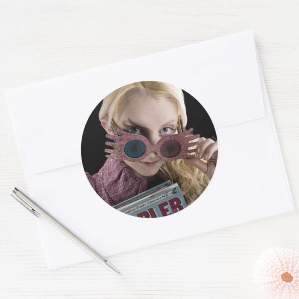 Luna_Lovegood_Peeks_Over_Glasses_Classic_Round_Sticker_3 Luna Lovegood Peeks Over Glasses Classic Round Sticker