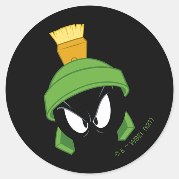 MARVIN_THE_MARTIAN™_Angry_Face_Classic_Round_Sticker_1 MARVIN THE MARTIAN™ Angry Face Classic Round Sticker