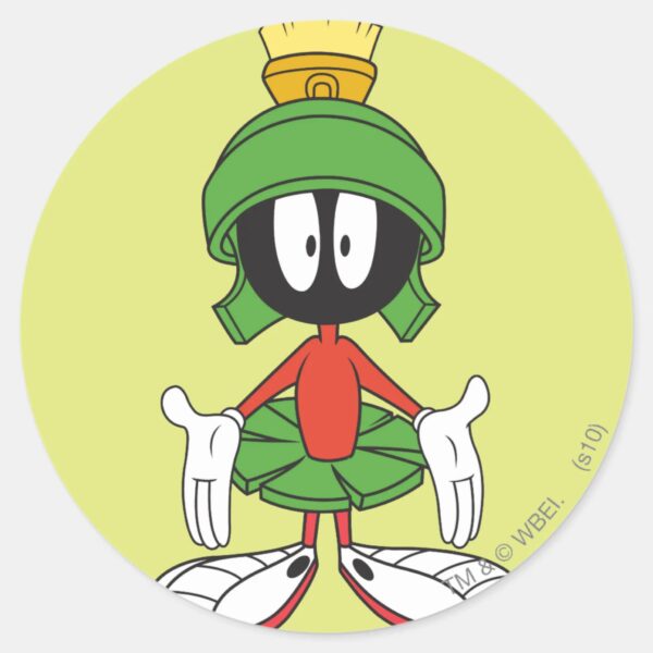 MARVIN_THE_MARTIAN™_Arms_Open_Classic_Round_Sticker_1 MARVIN THE MARTIAN™ Arms Open Classic Round Sticker