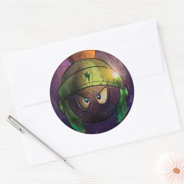 MARVIN_THE_MARTIAN™_Battle_Hardened_Classic_Round_Sticker_3 MARVIN THE MARTIAN™ Battle Hardened Classic Round Sticker