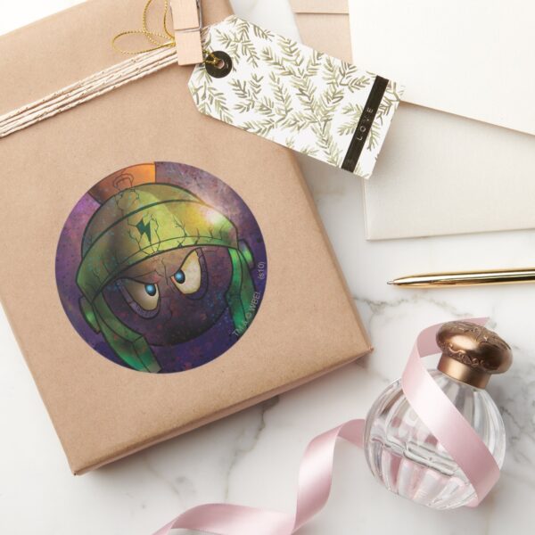 MARVIN_THE_MARTIAN™_Battle_Hardened_Classic_Round_Sticker_5 MARVIN THE MARTIAN™ Battle Hardened Classic Round Sticker