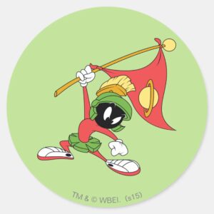 MARVIN THE MARTIAN™ Claiming Planet Classic Round Sticker
