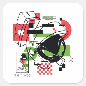 MARVIN THE MARTIAN™ Glitch Square Sticker