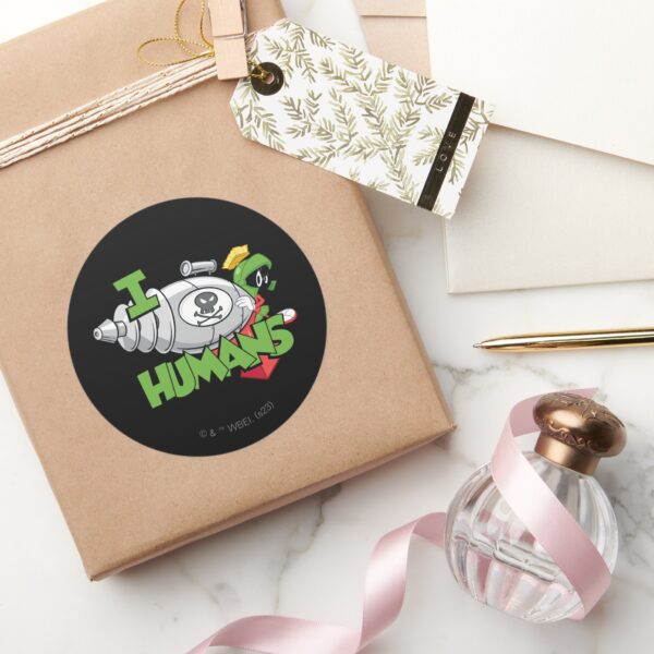 MARVIN_THE_MARTIAN™_I_Laser_Humans_Classic_Round_Sticker_5 MARVIN THE MARTIAN™ I Laser Humans Classic Round Sticker