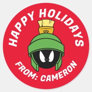 MARVIN THE MARTIAN™ Mad Happy Holidays Classic Round Sticker