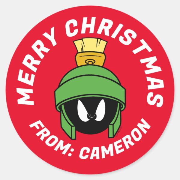 MARVIN_THE_MARTIAN™_Mad___Merry_Christmas_Classic_Round_Sticker_1 MARVIN THE MARTIAN™ Mad Merry Christmas Classic Round Sticker