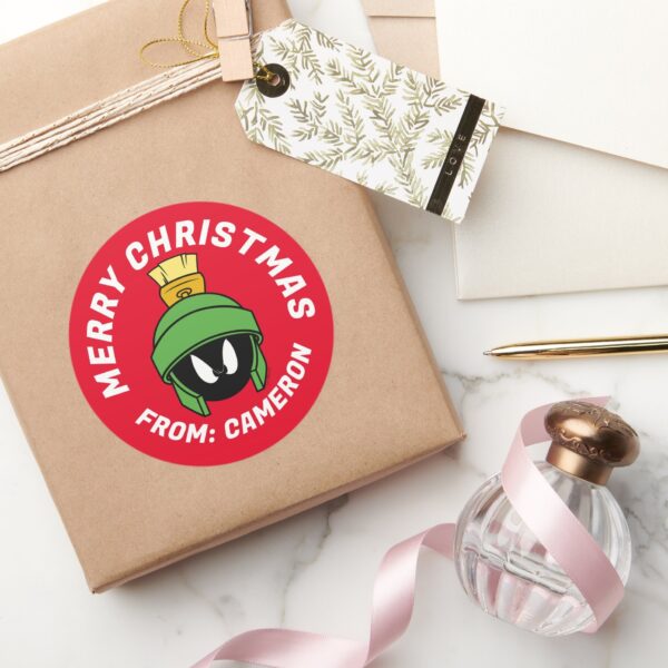 MARVIN_THE_MARTIAN™_Mad___Merry_Christmas_Classic_Round_Sticker_5 MARVIN THE MARTIAN™ Mad Merry Christmas Classic Round Sticker