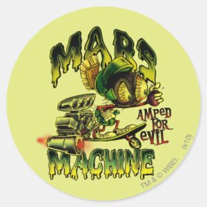 MARVIN THE MARTIAN™ Mars Machine Classic Round Sticker