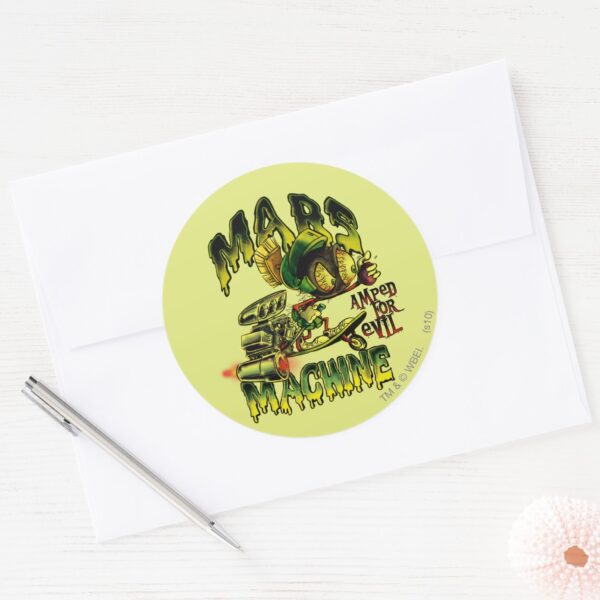 MARVIN_THE_MARTIAN™_Mars_Machine_Classic_Round_Sticker_3 MARVIN THE MARTIAN™ Mars Machine Classic Round Sticker