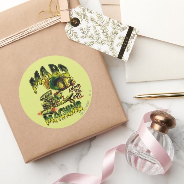 MARVIN_THE_MARTIAN™_Mars_Machine_Classic_Round_Sticker_5 MARVIN THE MARTIAN™ Mars Machine Classic Round Sticker