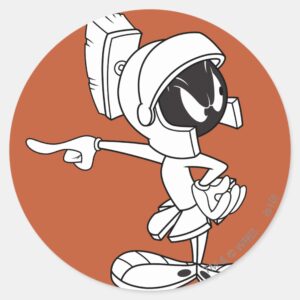 MARVIN THE MARTIAN™ Pointing Classic Round Sticker