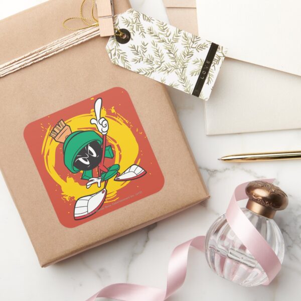 MARVIN_THE_MARTIAN™_Pointing_Upward_Square_Sticker_5 MARVIN THE MARTIAN™ Pointing Upward Square Sticker