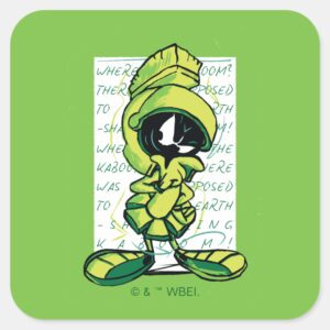 MARVIN THE MARTIAN™ Quote Sketch Square Sticker