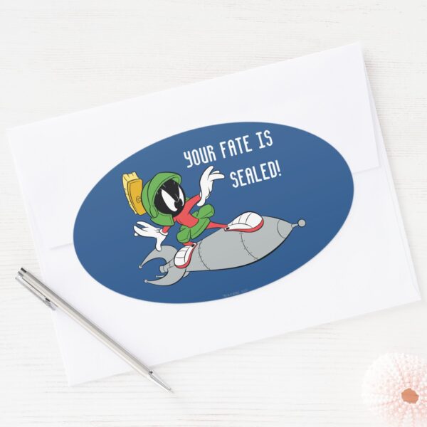 MARVIN_THE_MARTIAN™_Riding_Rocket_Oval_Sticker_3 MARVIN THE MARTIAN™ Riding Rocket Oval Sticker