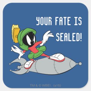 MARVIN THE MARTIAN™ Riding Rocket Square Sticker