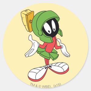 MARVIN THE MARTIAN™ Shrug Classic Round Sticker