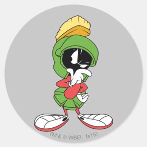 MARVIN THE MARTIAN™ Thinking Classic Round Sticker