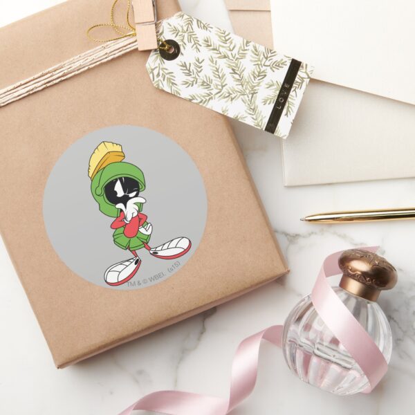 MARVIN_THE_MARTIAN™_Thinking_Classic_Round_Sticker_5 MARVIN THE MARTIAN™ Thinking Classic Round Sticker