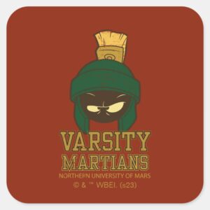 MARVIN THE MARTIAN™ Varsity Collegiate Graphic Square Sticker