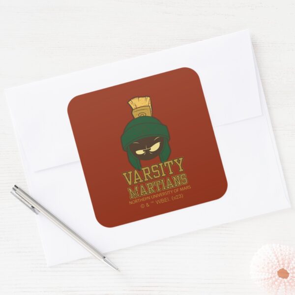 MARVIN_THE_MARTIAN™_Varsity_Collegiate_Graphic_Square_Sticker_3 MARVIN THE MARTIAN™ Varsity Collegiate Graphic Square Sticker