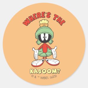MARVIN THE MARTIAN™ Wheres The Kaboom Classic Round Sticker