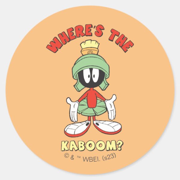 MARVIN_THE_MARTIAN™_Where's_the_Kaboom__Classic_Round_Sticker_1 MARVIN THE MARTIAN™ Wheres The Kaboom Classic Round Sticker