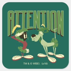 MARVIN THE MARTIAN™ K 9 Attention Square Sticker