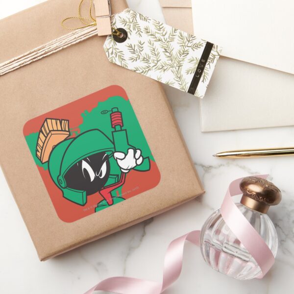 MARVIN_THE_MARTIAN™_with_Laser_Pointed_Up_Square_Sticker_5 MARVIN THE MARTIAN™ With Laser Pointed Up Square Sticker