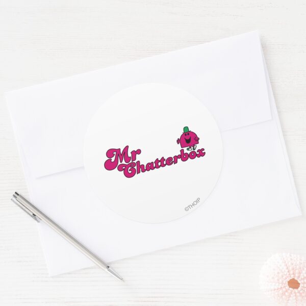 Magenta_Mr._Chatterbox_Logo_Classic_Round_Sticker_3 Magenta Mr. Chatterbox Logo Classic Round Sticker