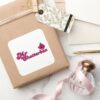 Magenta_Mr._Chatterbox_Logo_Square_Sticker_5 Magenta Mr. Chatterbox Logo Square Sticker