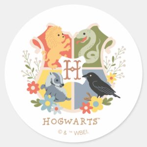 Magical_Blooms_HOGWARTS™_Crest_Classic_Round_Sticker_1 Magical Blooms HOGWARTS™ Crest Classic Round Sticker