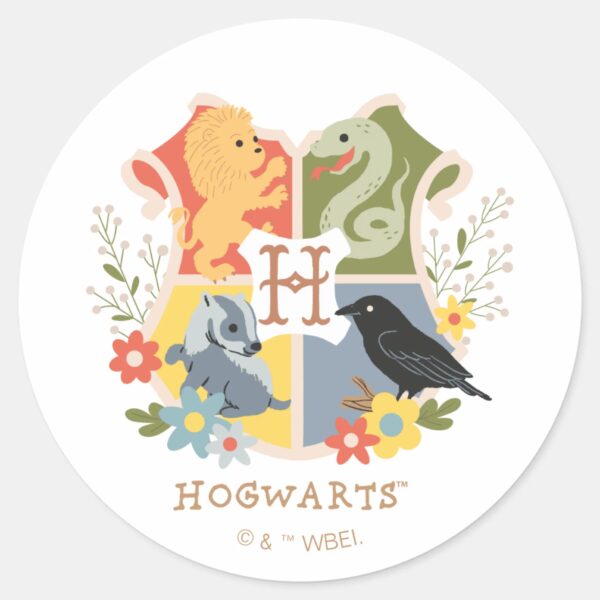 Magical_Blooms_HOGWARTS™_Crest_Classic_Round_Sticker_1 Magical Blooms HOGWARTS™ Crest Classic Round Sticker