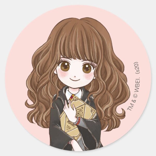 Magical_Hermione_Granger_Watercolor_Classic_Round_Sticker_1 Magical Hermione Granger Watercolor Classic Round Sticker