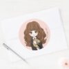 Magical_Hermione_Granger_Watercolor_Classic_Round_Sticker_3 Magical Hermione Granger Watercolor Classic Round Sticker