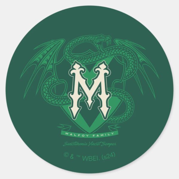 Malfoy_Family_Crest_Graphic_Classic_Round_Sticker_1 Malfoy Family Crest Graphic Classic Round Sticker
