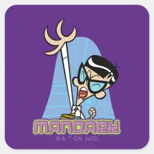 Mandark_Character_Name_Graphic_Square_Sticker_1 Mandark Character Name Graphic Square Sticker