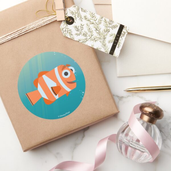 Marlin___Ocean_Here_We_Come!_Classic_Round_Sticker_5 Marlin Ocean Here We Come Classic Round Sticker