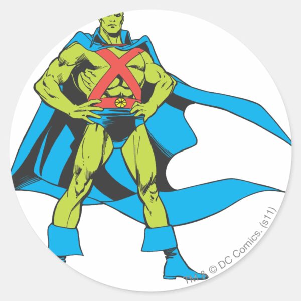 Martian_Manhunter_Poses_Classic_Round_Sticker_1 Martian Manhunter Poses Classic Round Sticker