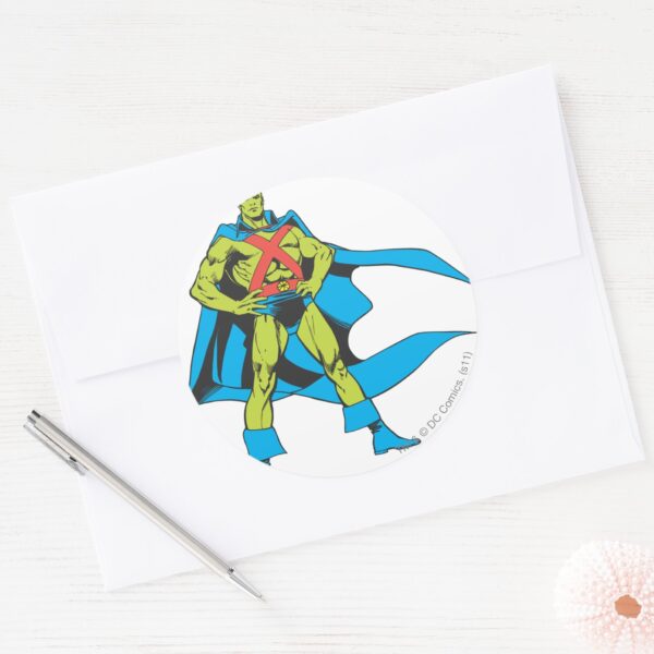 Martian_Manhunter_Poses_Classic_Round_Sticker_3 Martian Manhunter Poses Classic Round Sticker