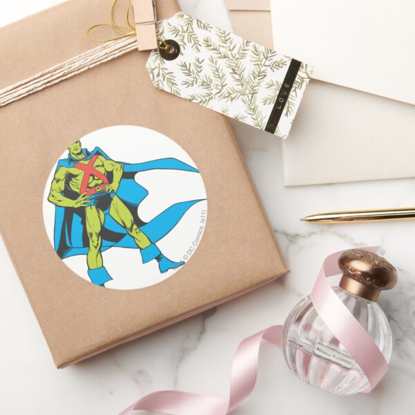 Martian_Manhunter_Poses_Classic_Round_Sticker_5 Martian Manhunter Poses Classic Round Sticker