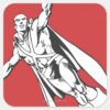 Martian_Manhunter_Soars_2_Square_Sticker_1 Martian Manhunter Soars 2 Square Sticker