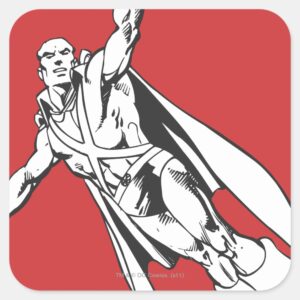 Martian Manhunter Soars 2 Square Sticker